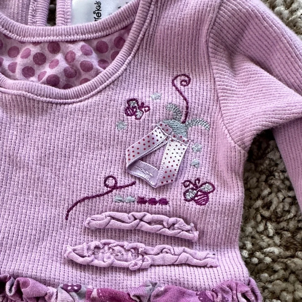 Naartjie Lavender Floral One Piece Onesie Jumper Snap Closure girls ruffles